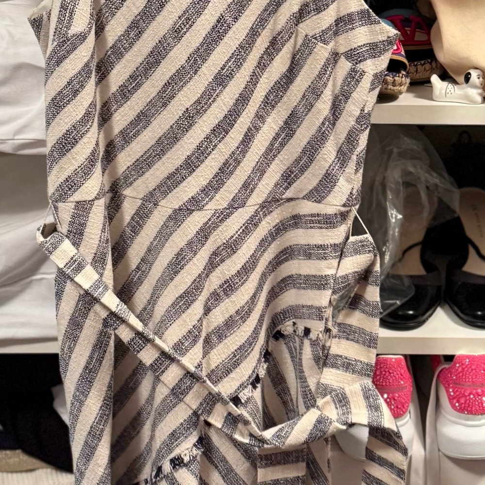 Banana Republic Striped Maxi Dress - Navy and Cream